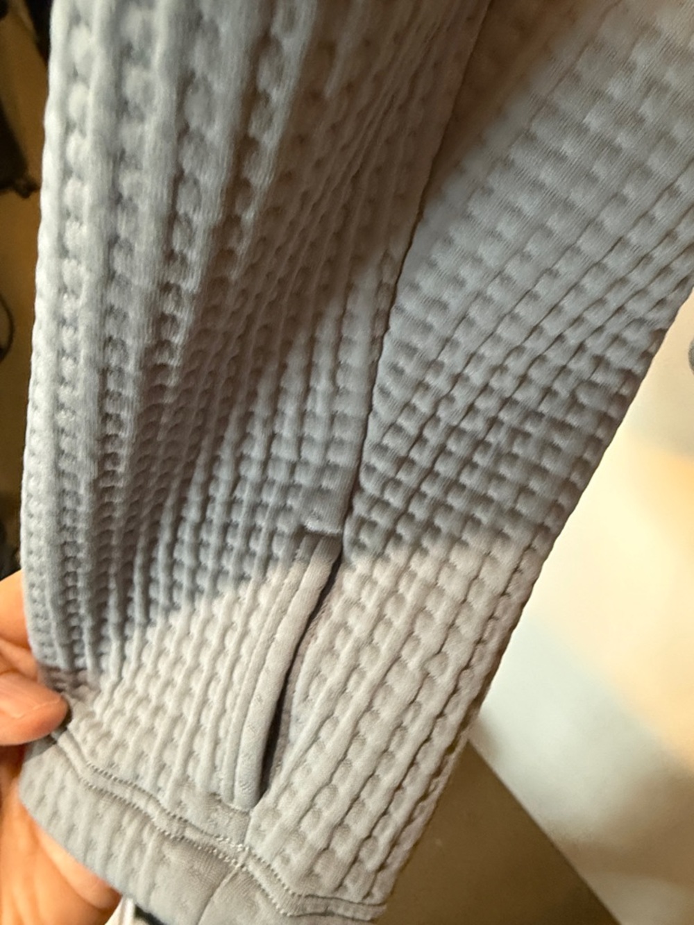 lululemon athletica Men's Light Gray Waffle Quarter-Zip Pullover - Picture 6 of 8